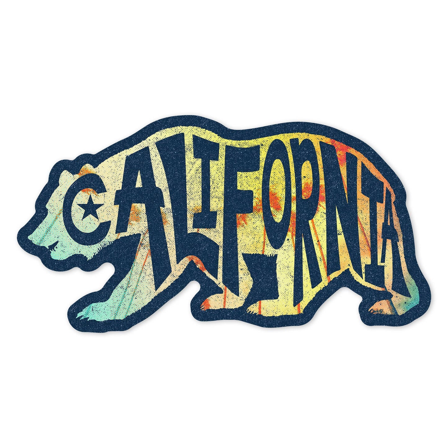 California Bear Silhouette and Typography Vinyl Sticker