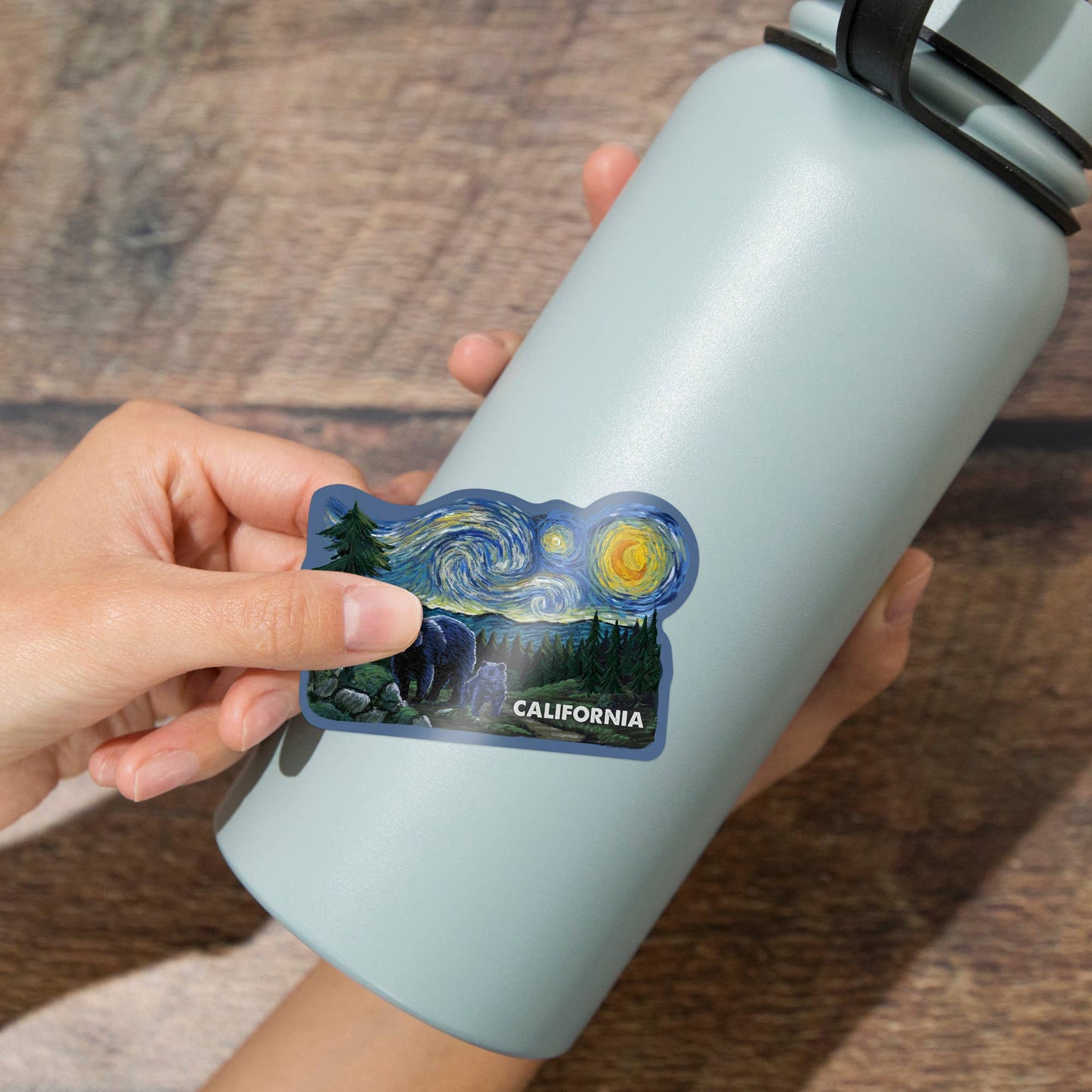 California Starry Night Vinyl Sticker