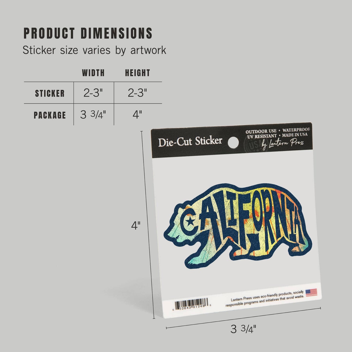 California Bear Silhouette and Typography Vinyl Sticker