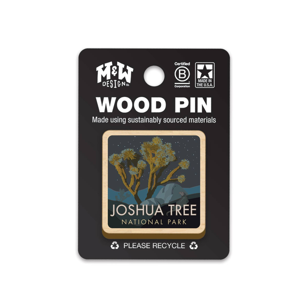 Joshua Tree National Park Wood Pin