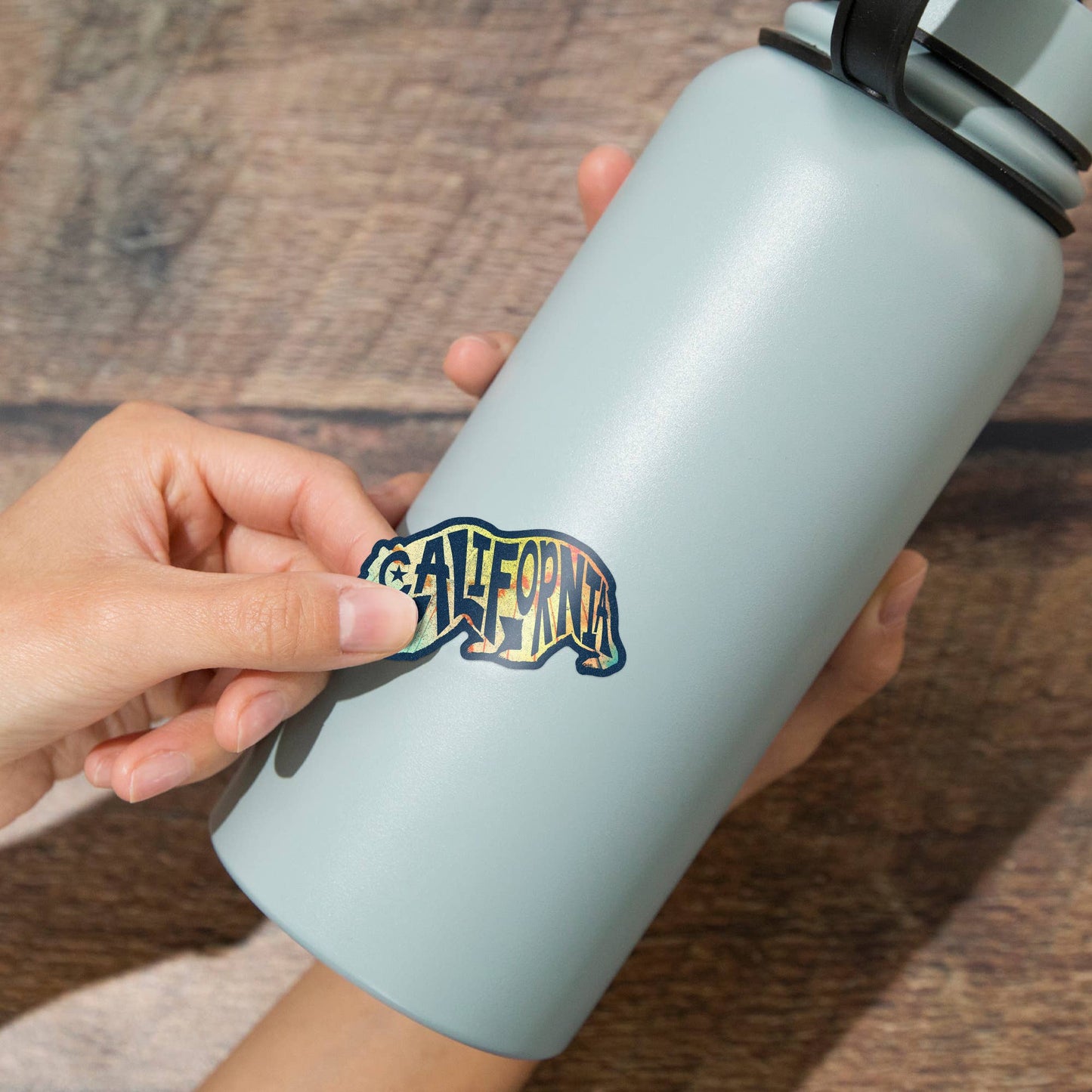 California Bear Silhouette and Typography Vinyl Sticker