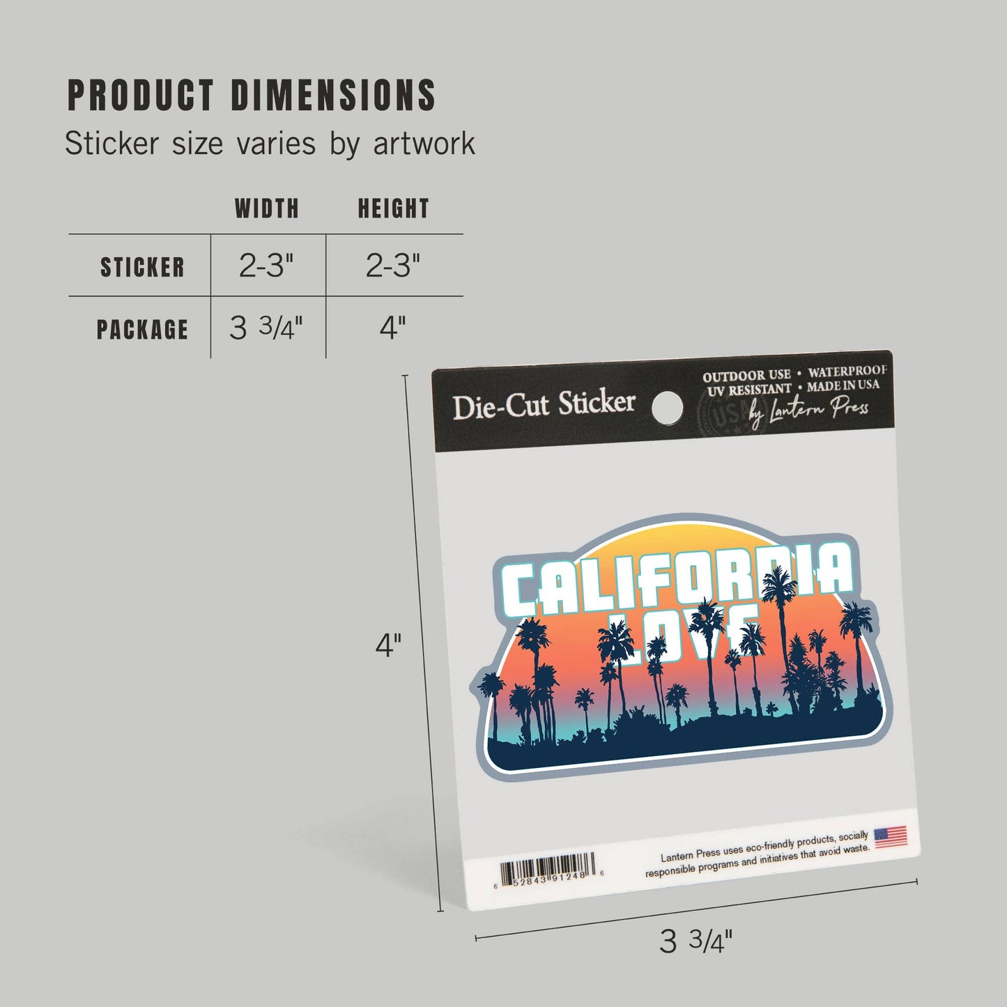 California Love Palm Trees Vinyl Sticker