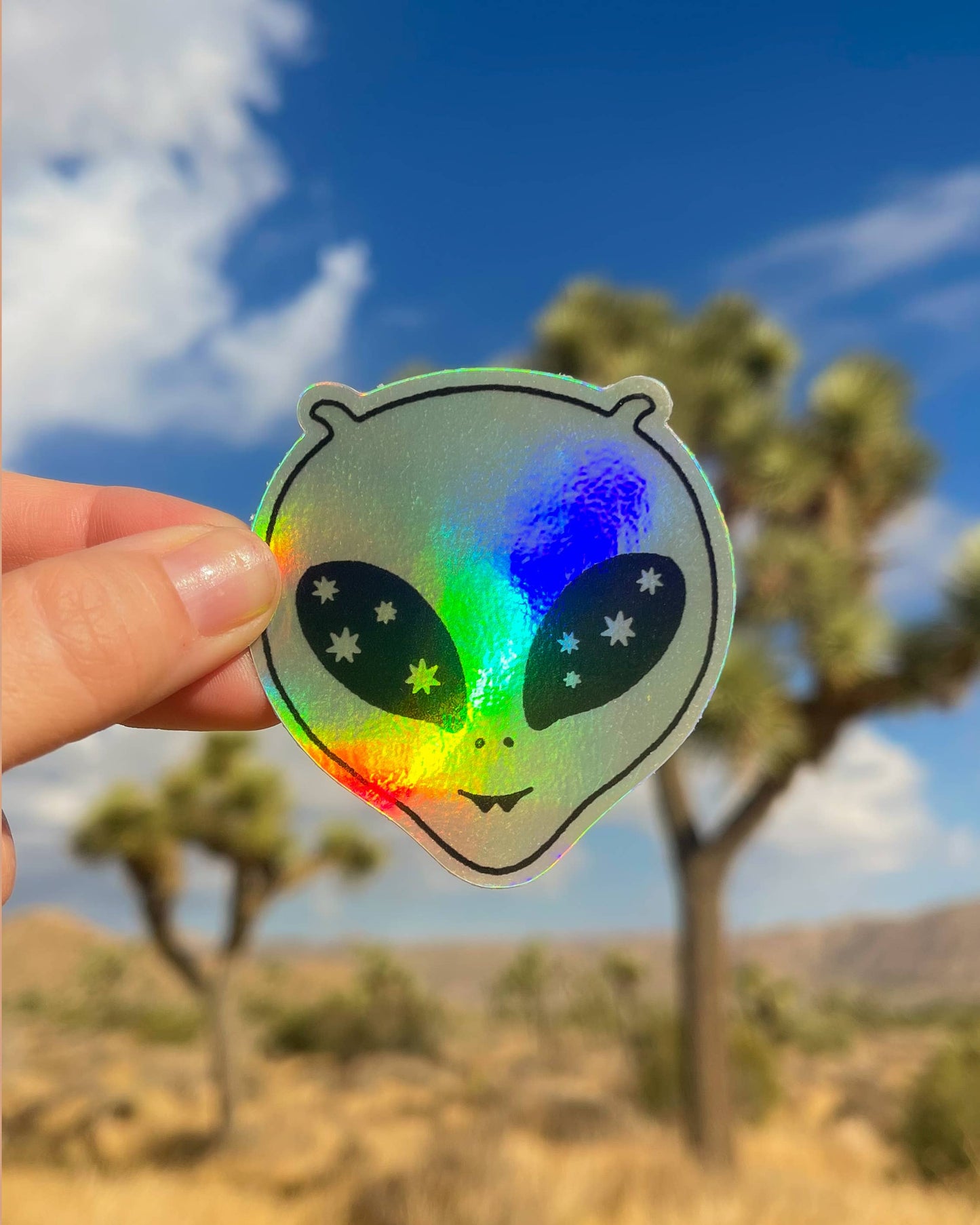 Holographic Alien Sticker