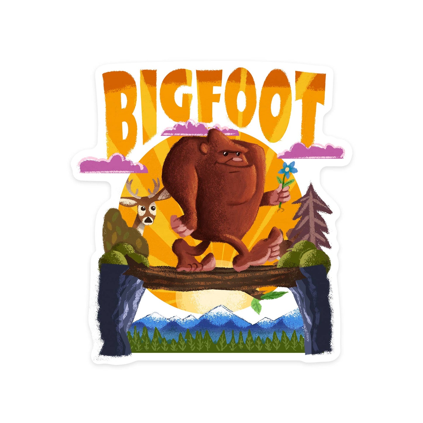 Bigfoot Mid-Century Inspired Sticker