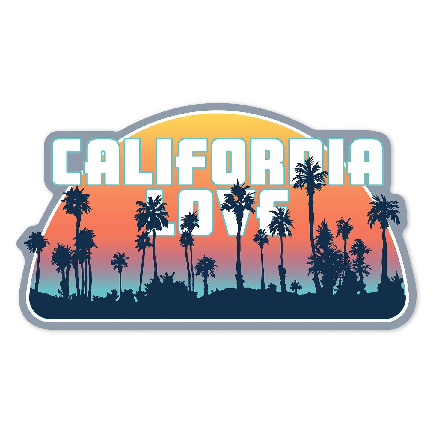 California Love Palm Trees Vinyl Sticker
