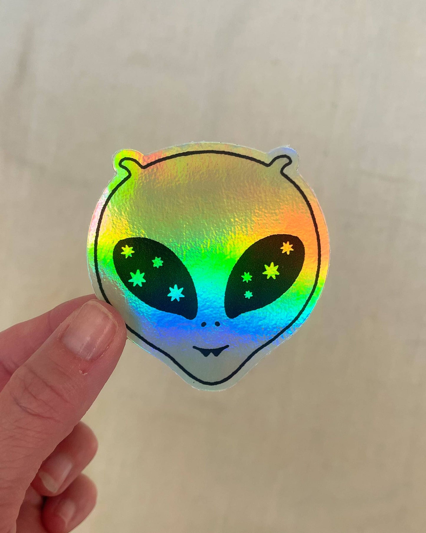 Holographic Alien Sticker