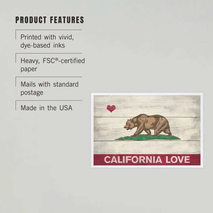California Love State Flag Postcard