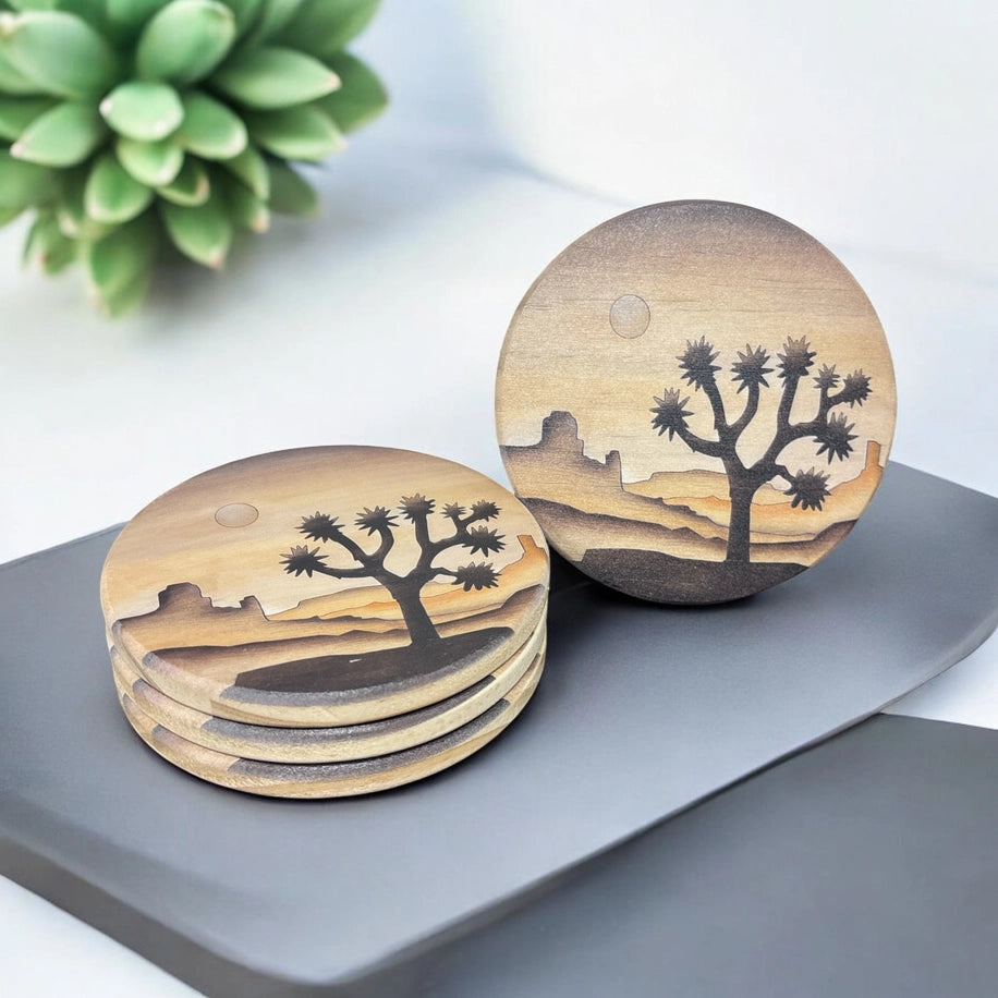 Joshua Tree Desert Wood Coaster
