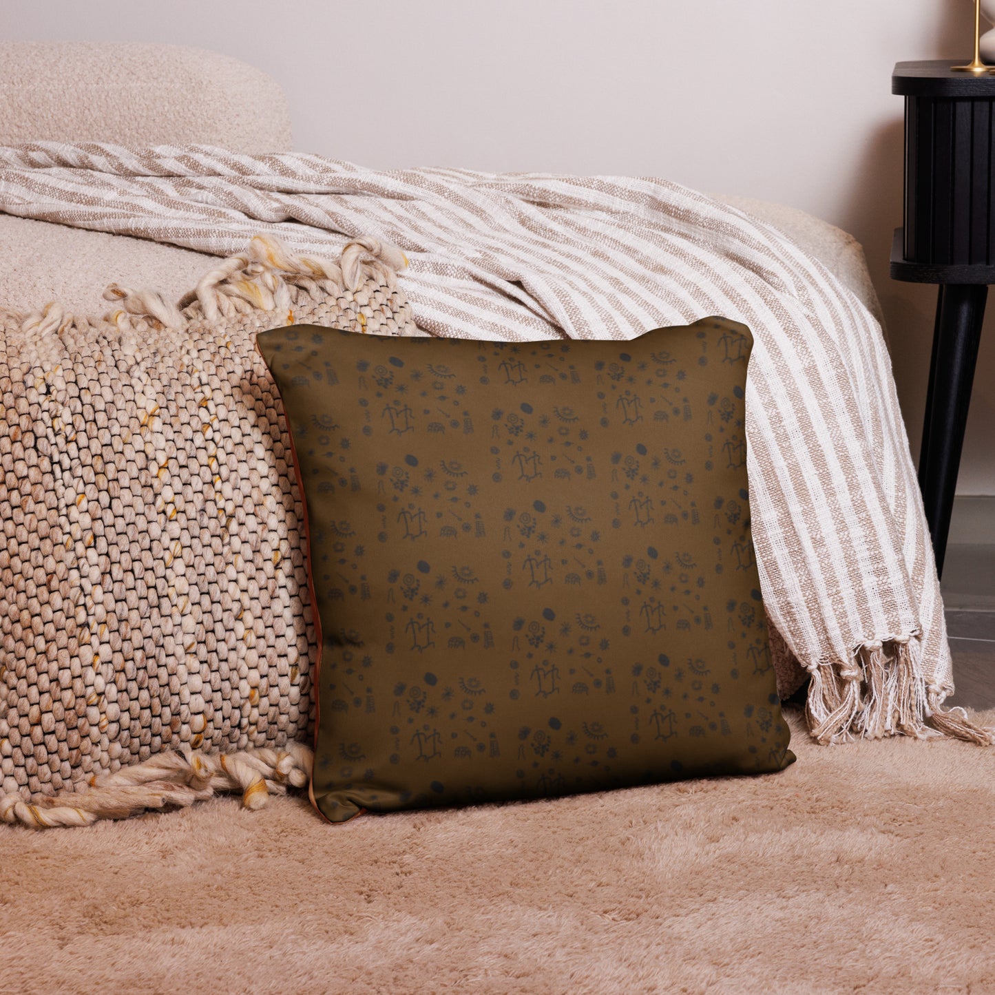 Petroglyphs of Joshua Tree Throw Pillow (in 2 sizes)