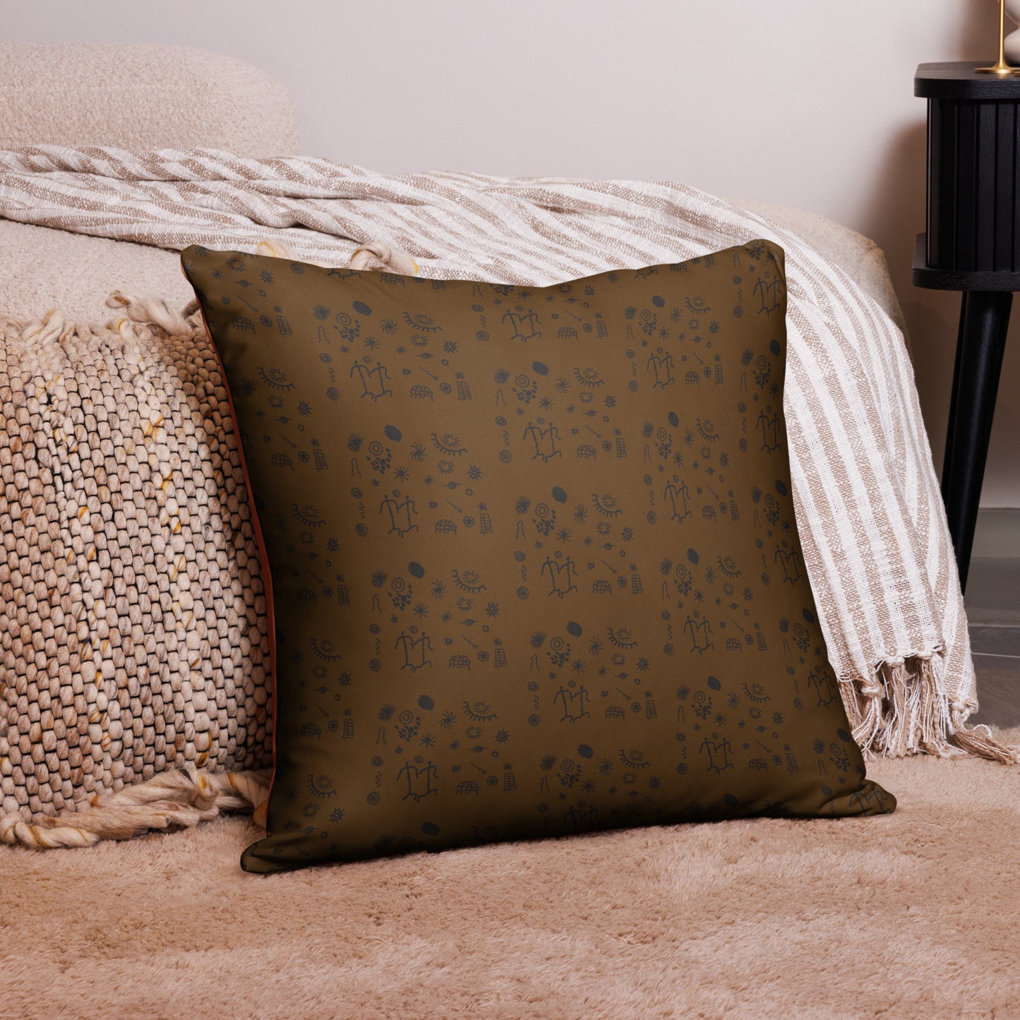 Petroglyphs of Joshua Tree Throw Pillow (in 2 sizes)