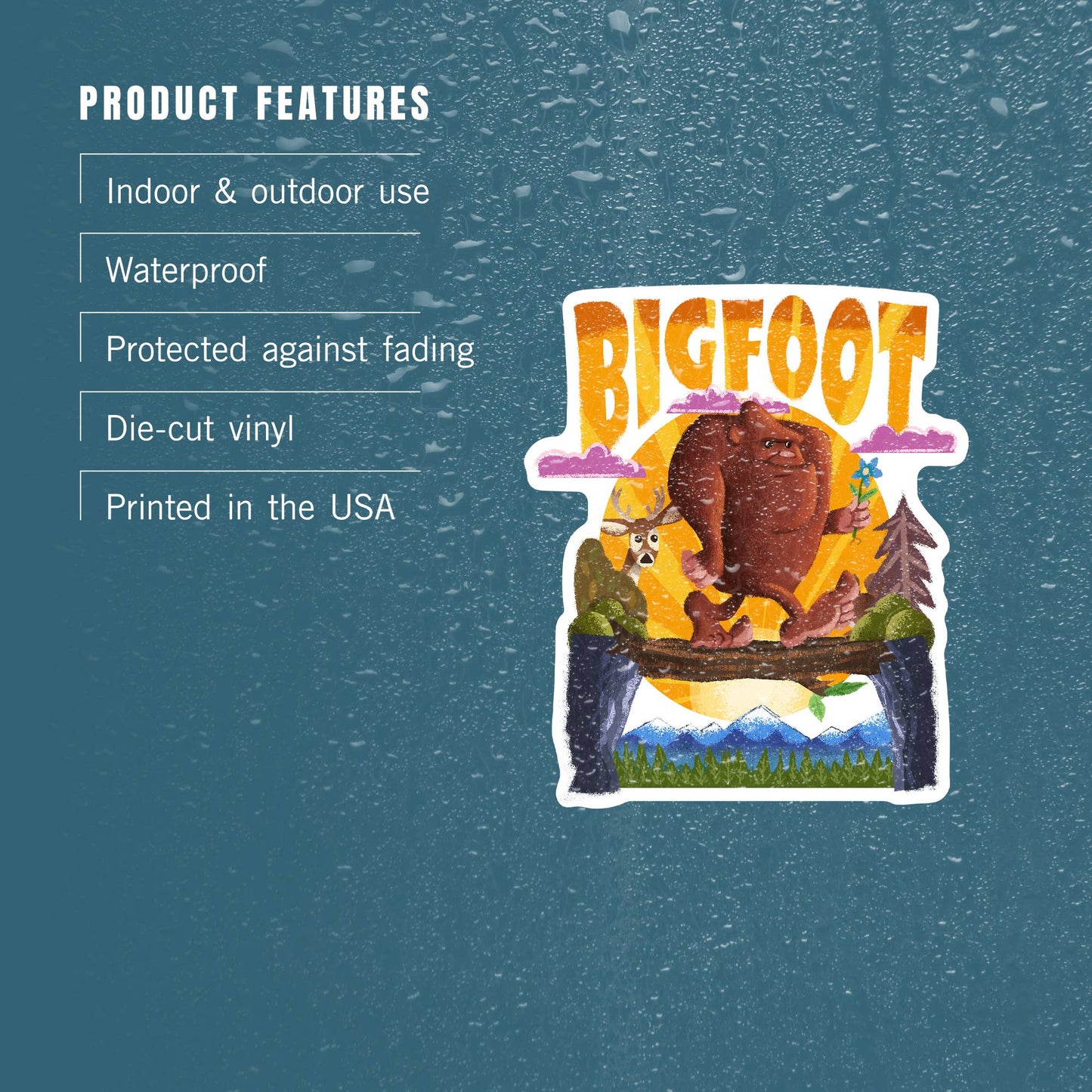 Bigfoot Mid-Century Inspired Sticker