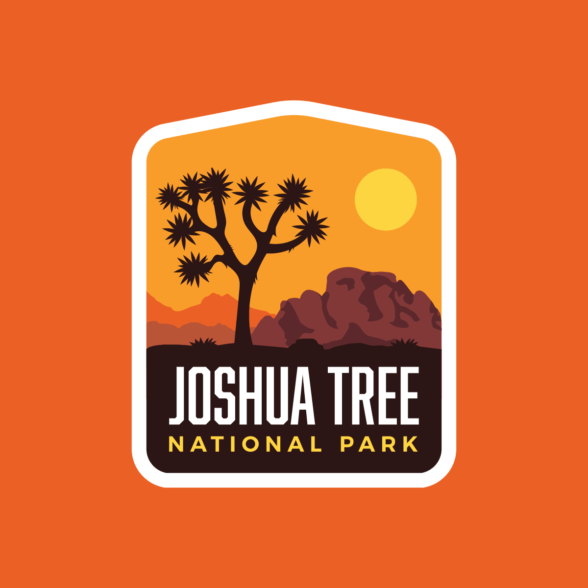 Joshua Tree National Park Orange Sticker