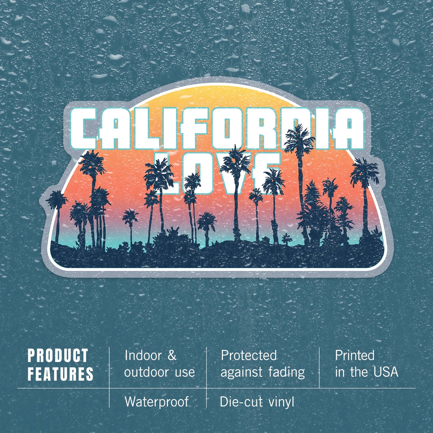 California Love Palm Trees Vinyl Sticker