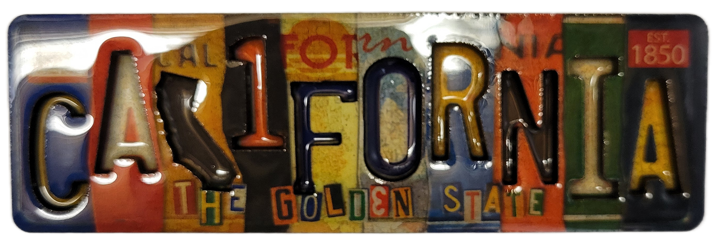 California License Plate 2D Epoxy Magnet