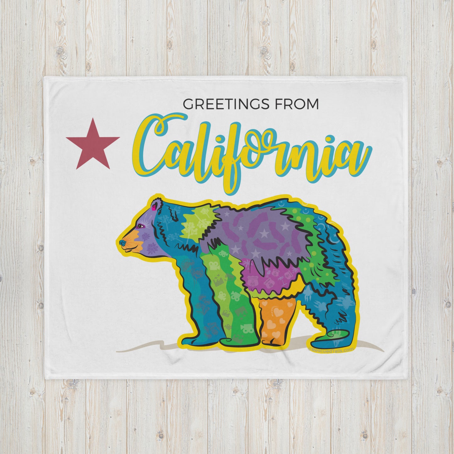 California Bear Throw Blanket