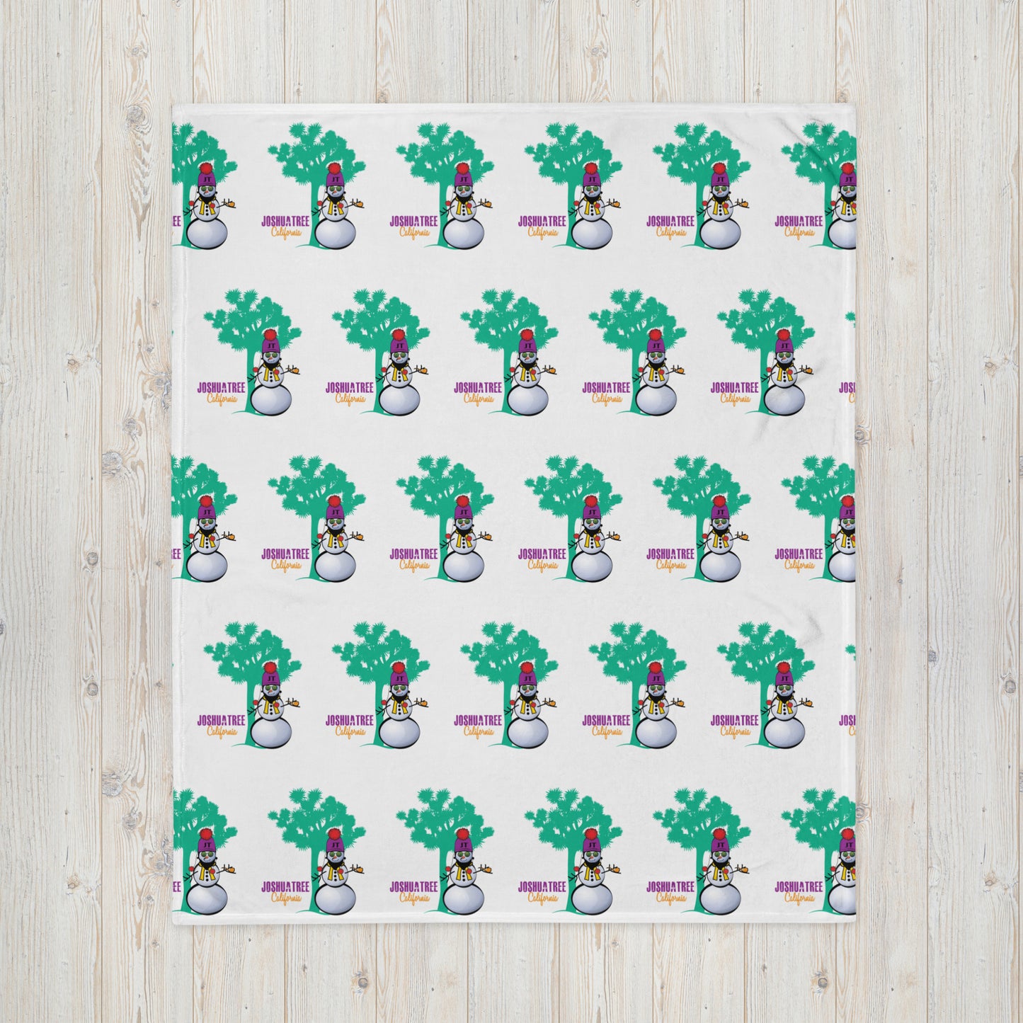 Joshua Tree Snowman Pattern Throw Blanket