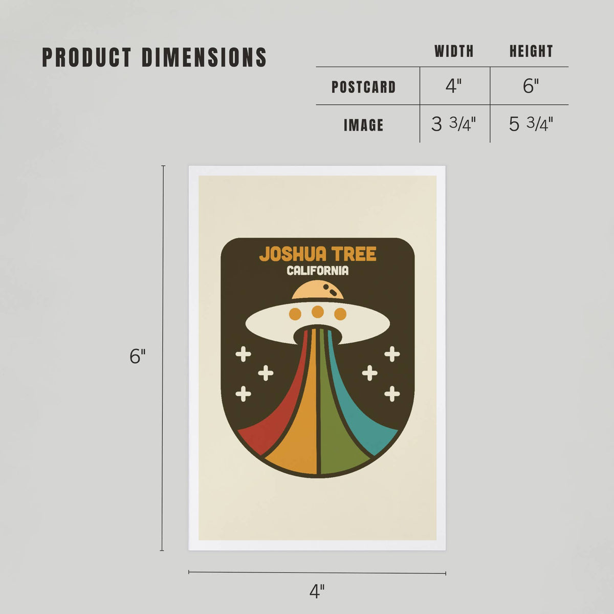 Joshua Tree California Vector UFO Postcard