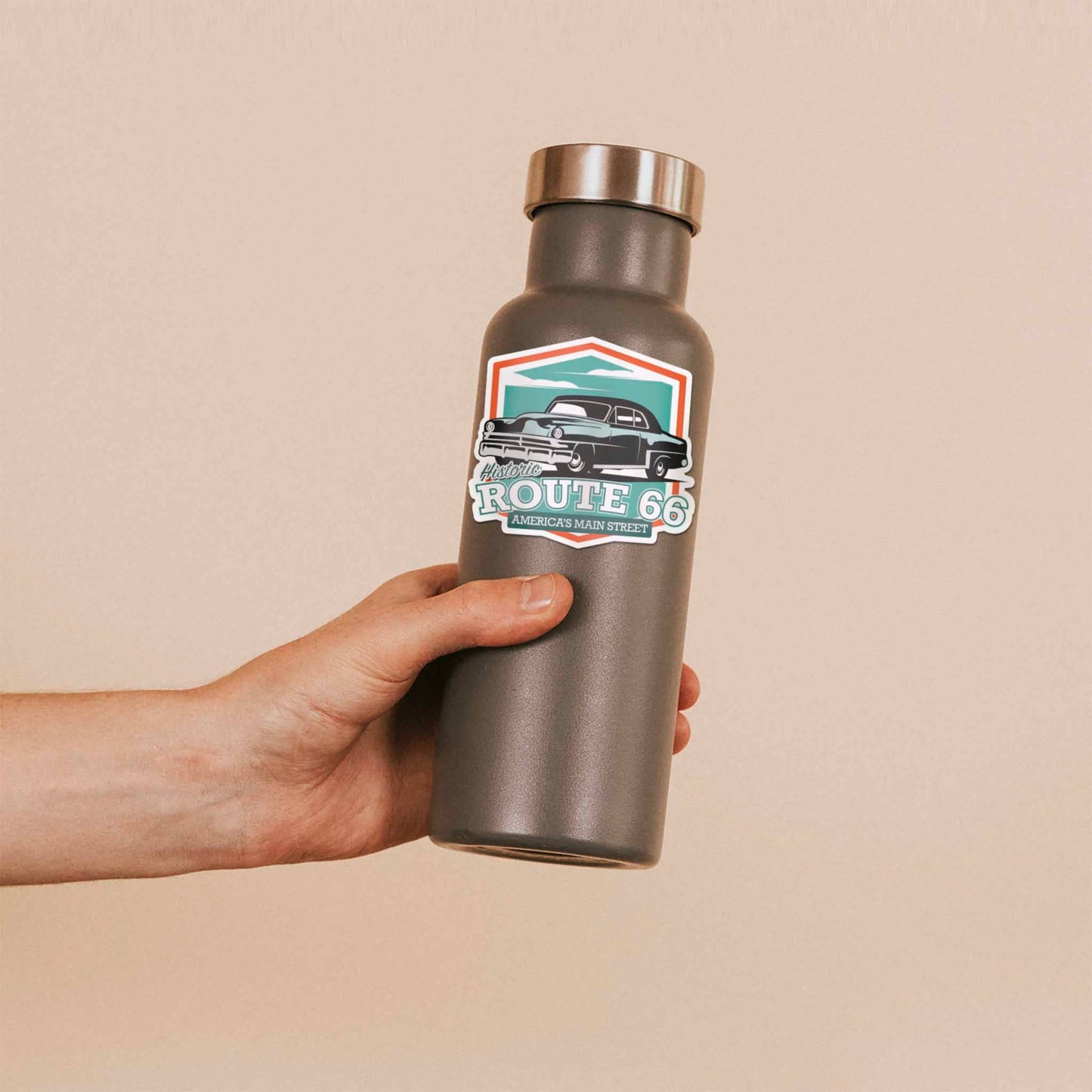 Classic Car Route 66 Sticker