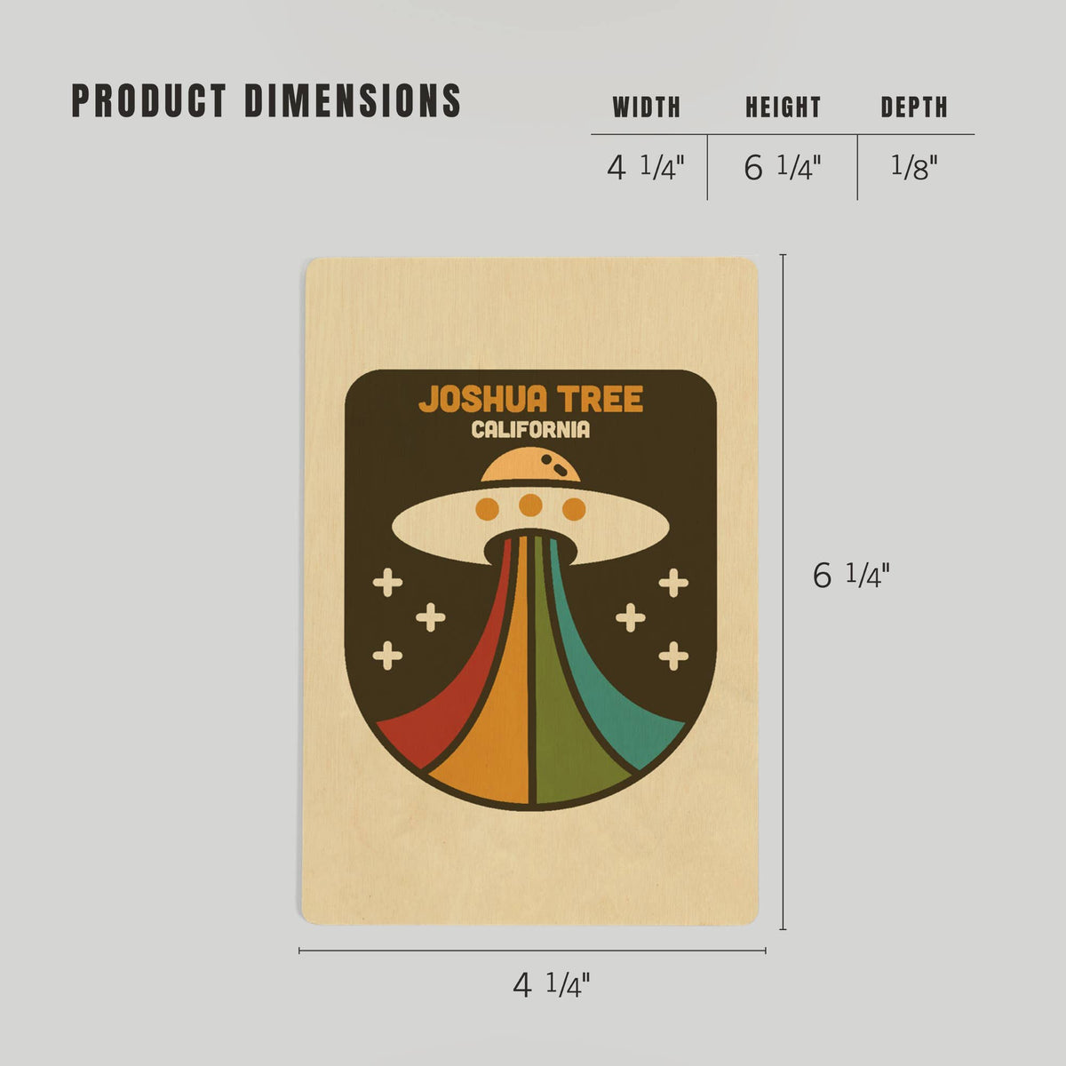 Joshua Tree California Vector UFO Wood Postcard