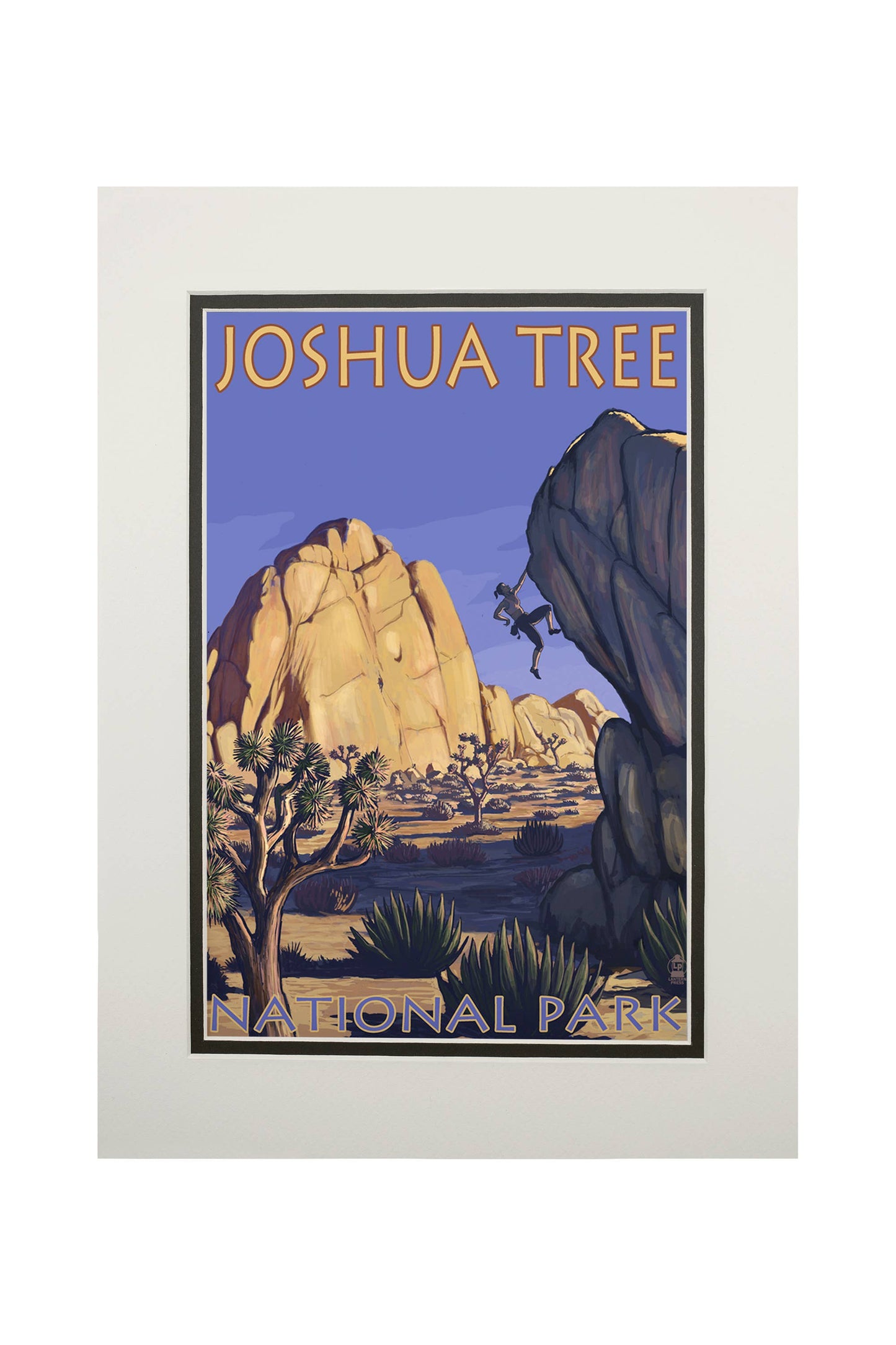 Joshua Tree National Park Rock Climber Matted Print
