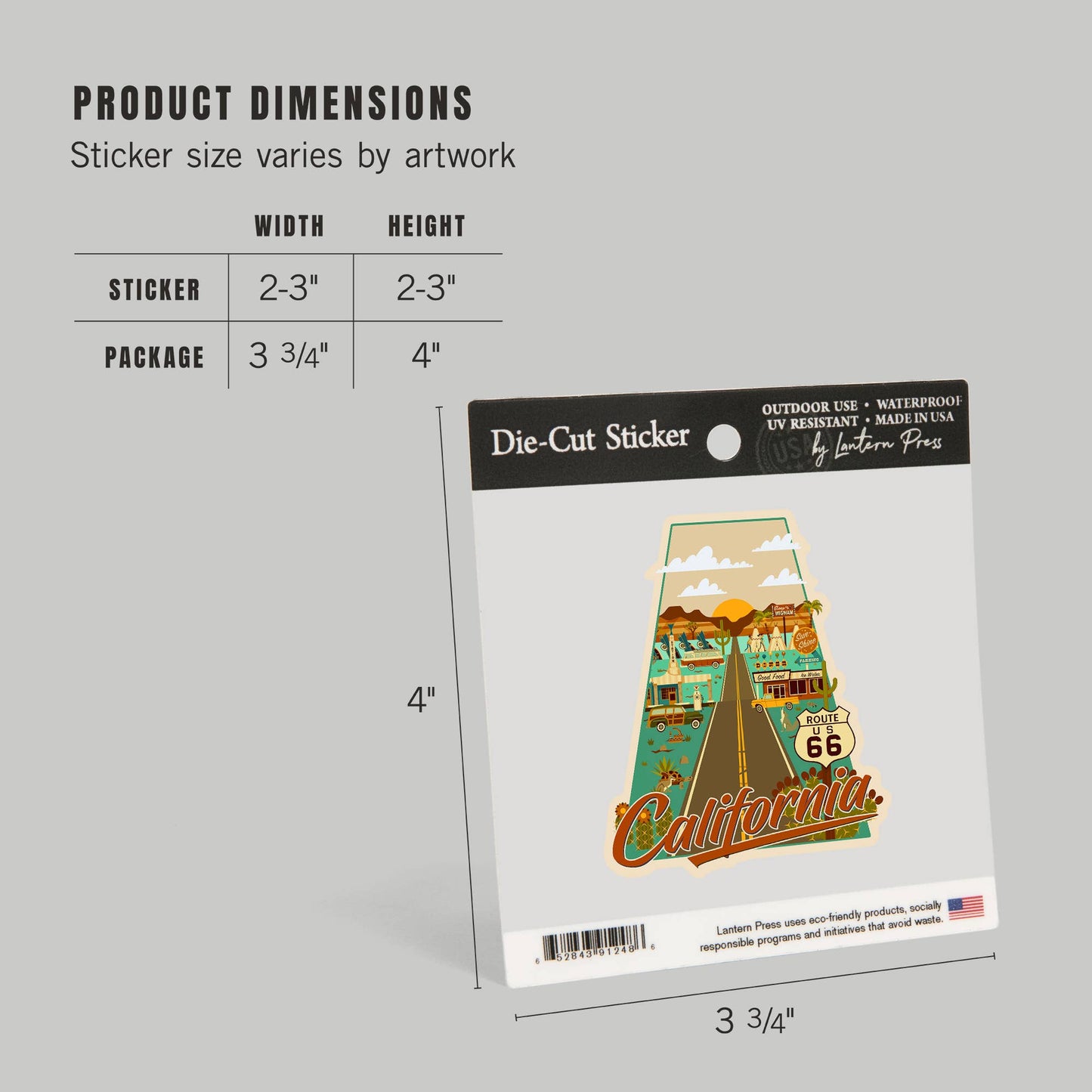 California Route 66 Geometric Sticker
