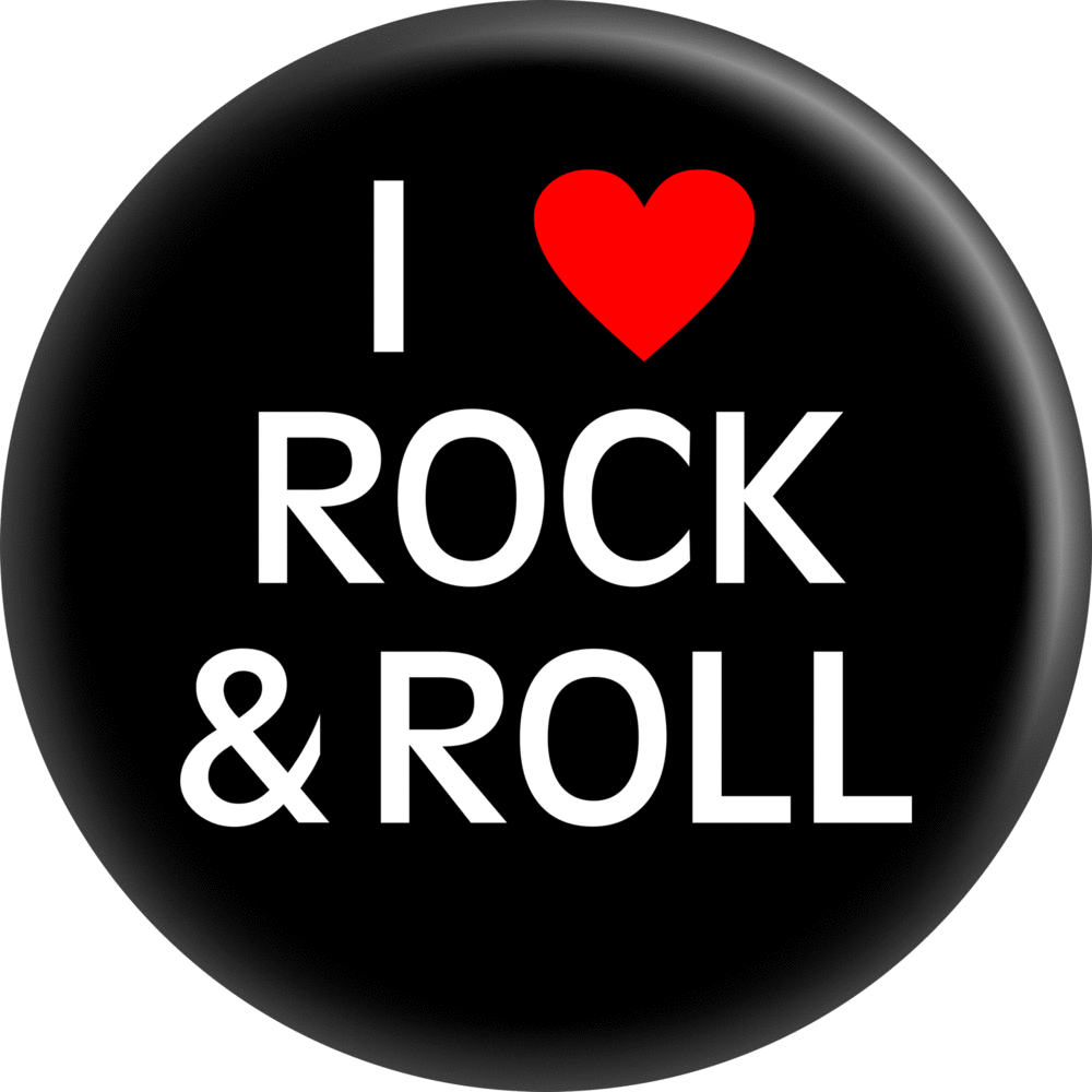 I Love Rock & Roll Button Pin
