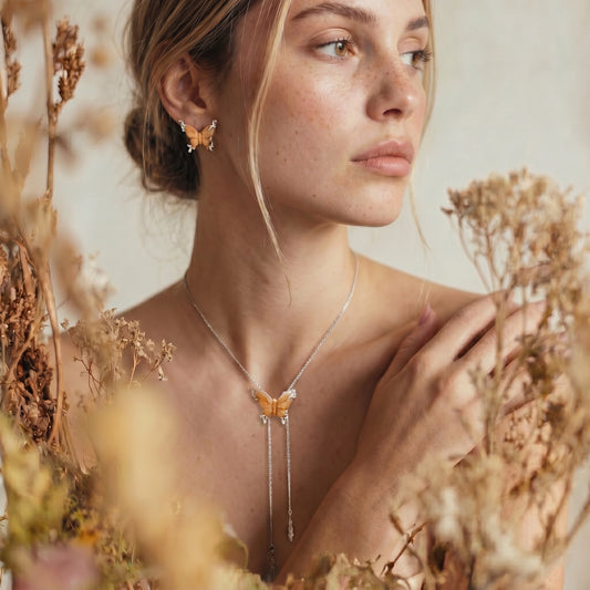 Amber Wings Butterfly Necklace by Joshua Tree Gift Store