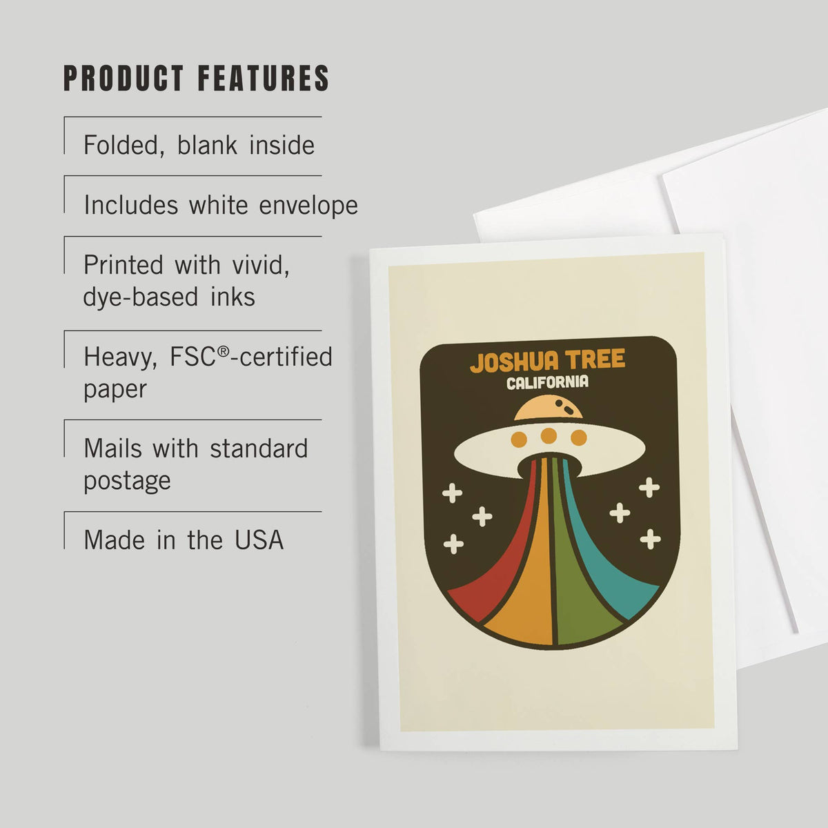 Joshua Tree California Vector UFO Notecard
