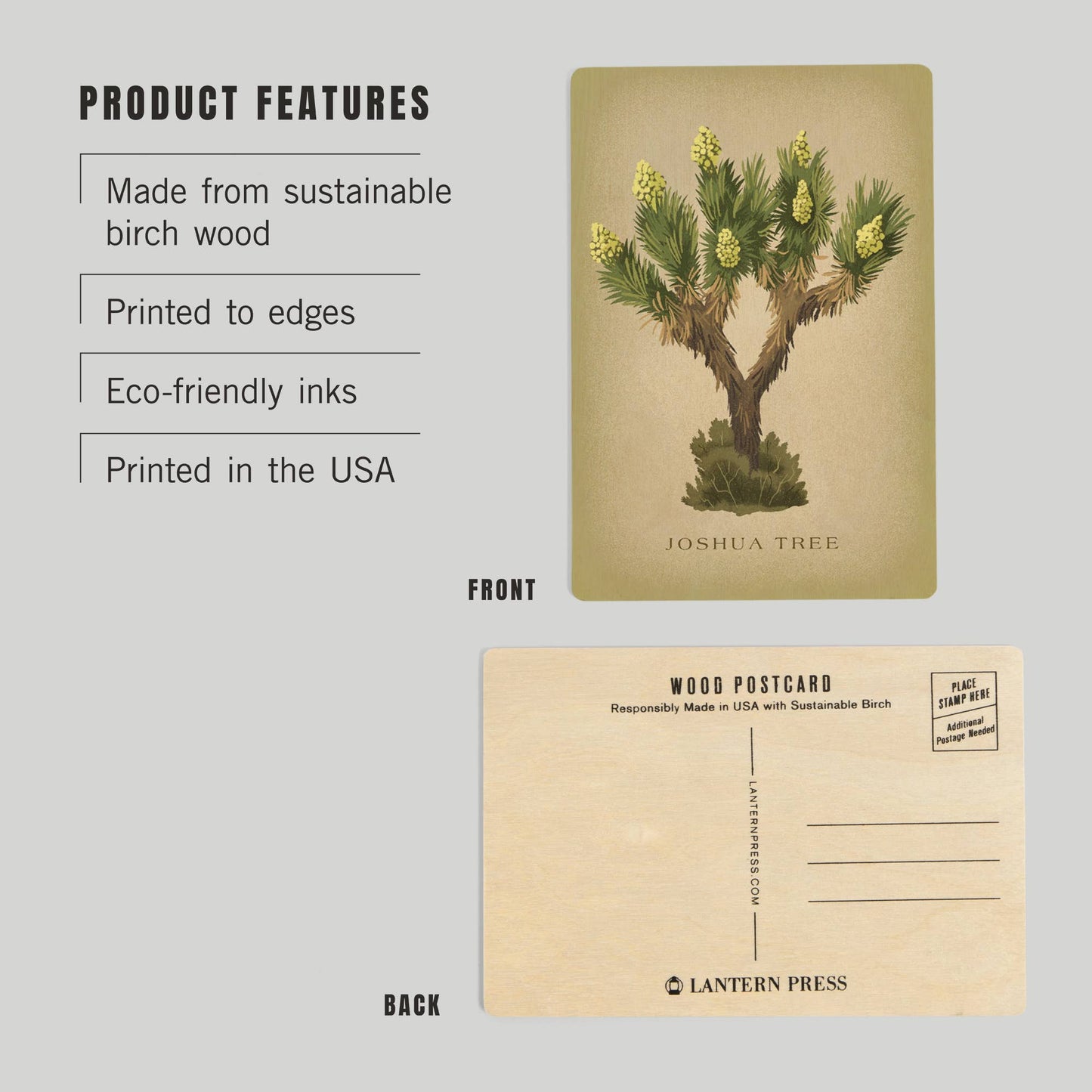 Blooming Joshua Tree Vintage Flora Wood Postcard