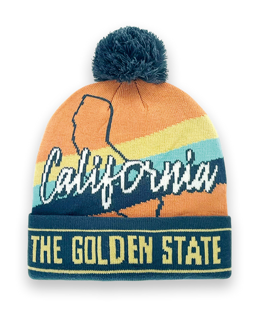 California Tagline PomPom Beanie