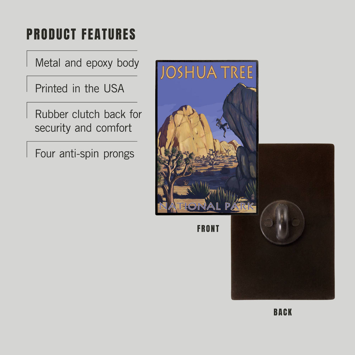 Joshua Tree National Park Rock Climber Lapel Pin