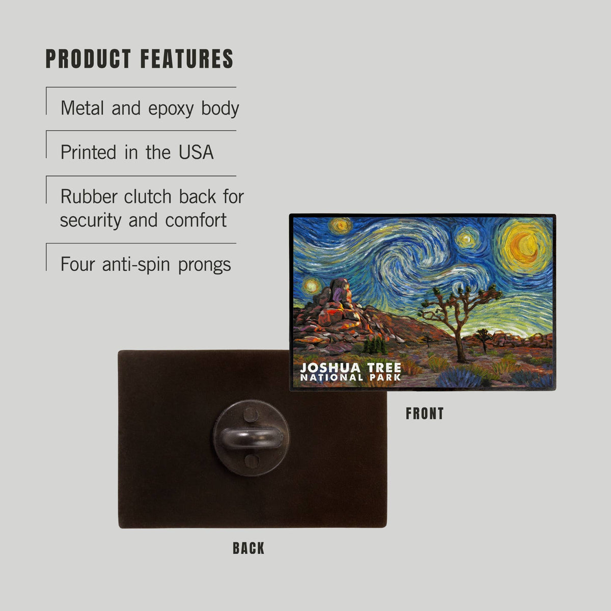Joshua Tree National Park Starry Night Lapel Pin