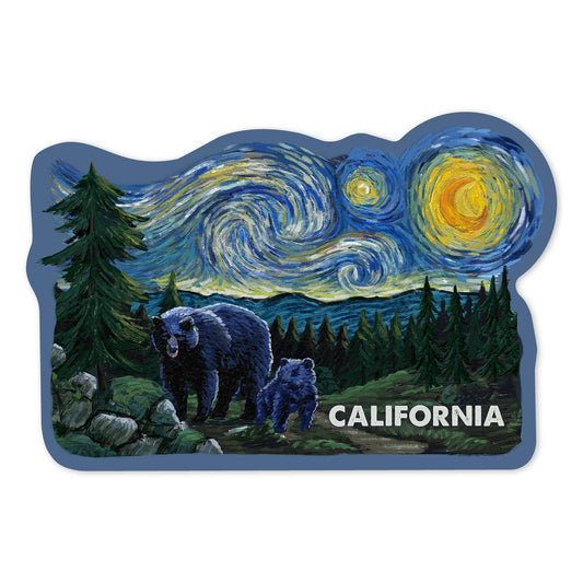 California Starry Night Vinyl Sticker