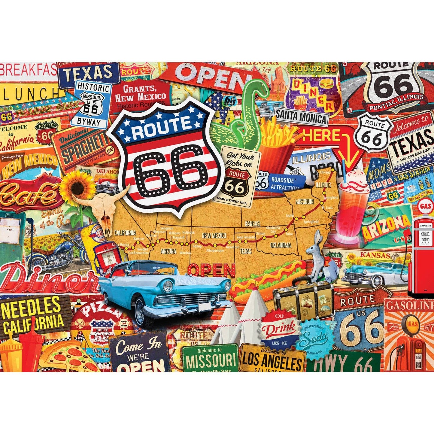 Greetings From Route 66 500 Piece Jigsaw Puzzle