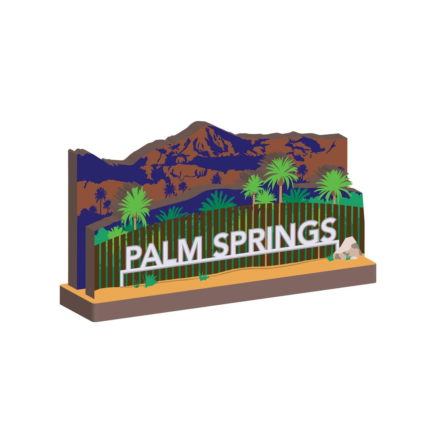 Palm Springs Signage 3D Wood Puzzle Diorama