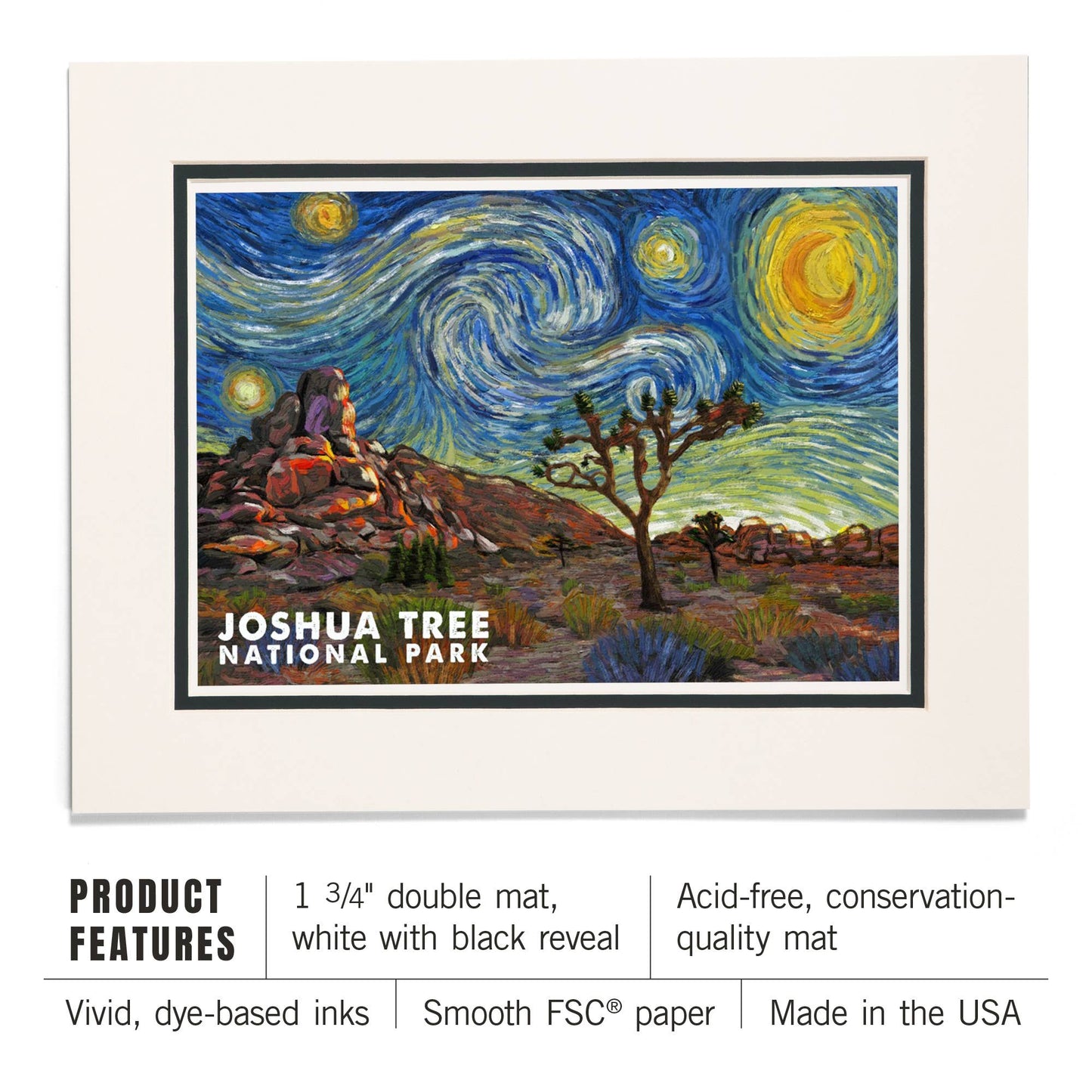 Joshua Tree National Park Starry Night Matted Print