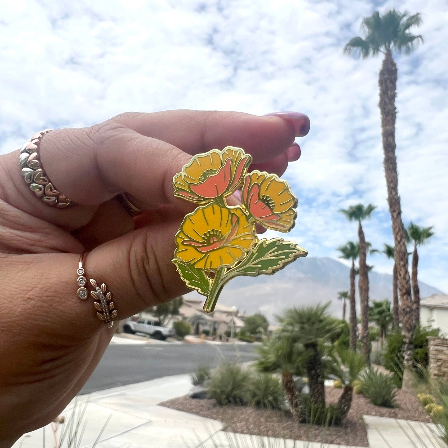 California Poppy Enamel Pin