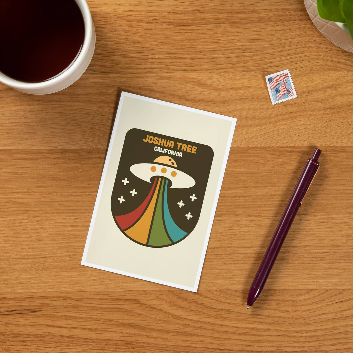 Joshua Tree California Vector UFO Postcard