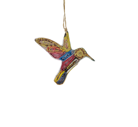 Hummingbird Recycled Paper Ornament