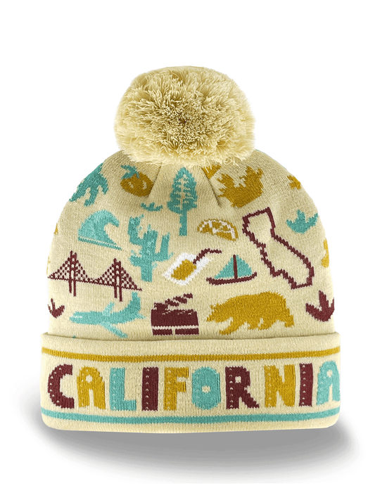 California State Icon PomPom Beanie