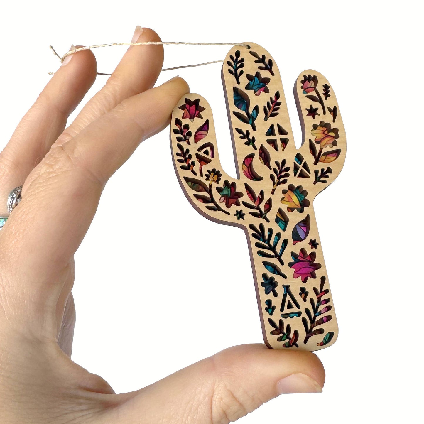 Floral Saguaro Cactus Ornament