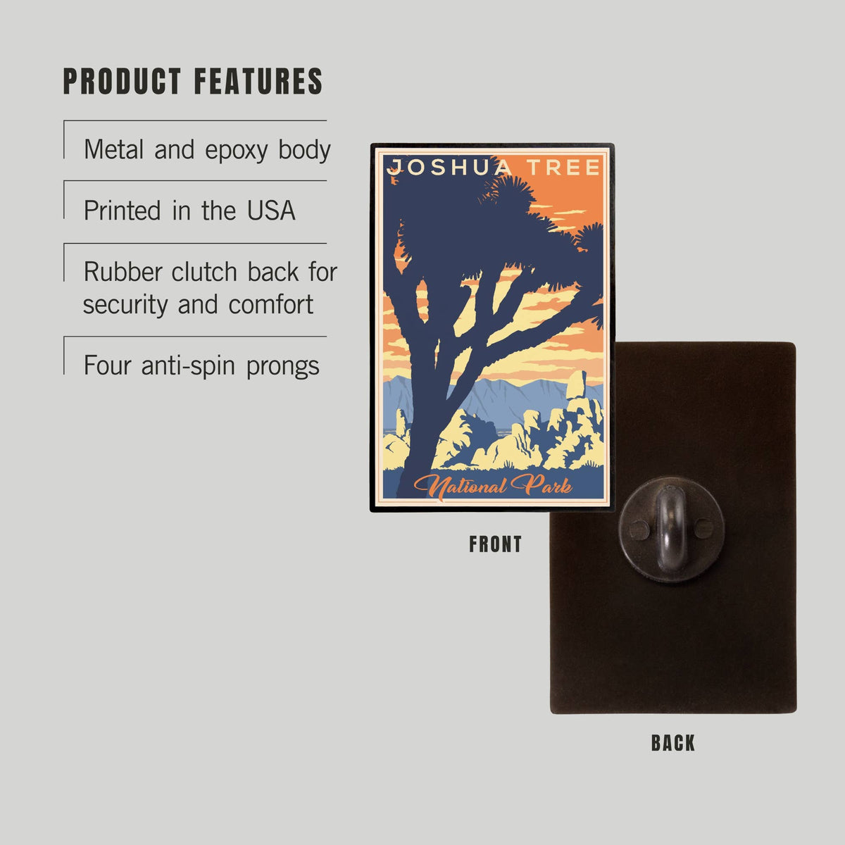 Joshua Tree National Park Lithograph 2 Lapel Pin