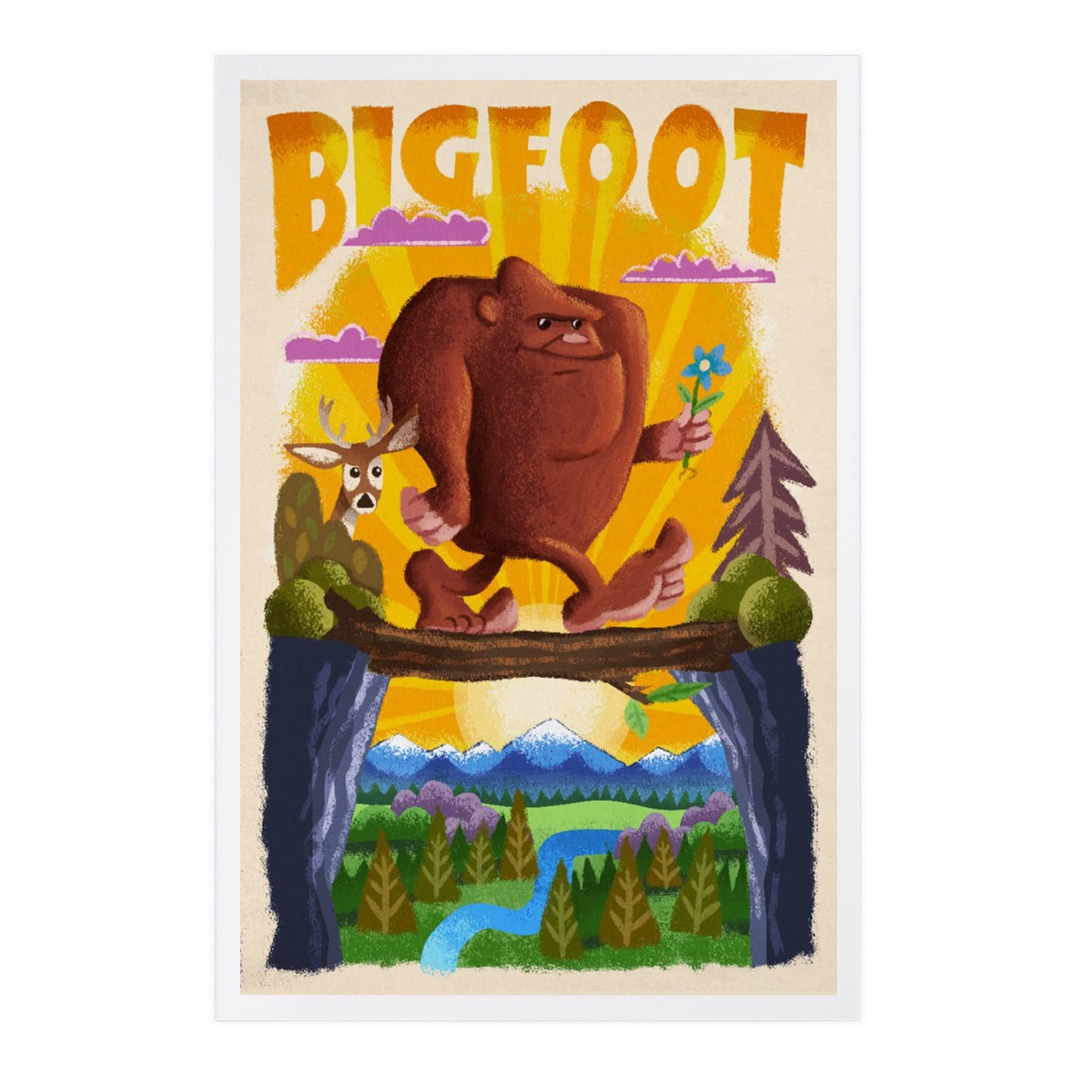 Bigfoot Mid-Century Inspired Postcard