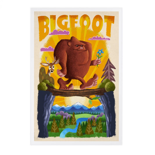 Bigfoot Mid-Century Inspired Postcard