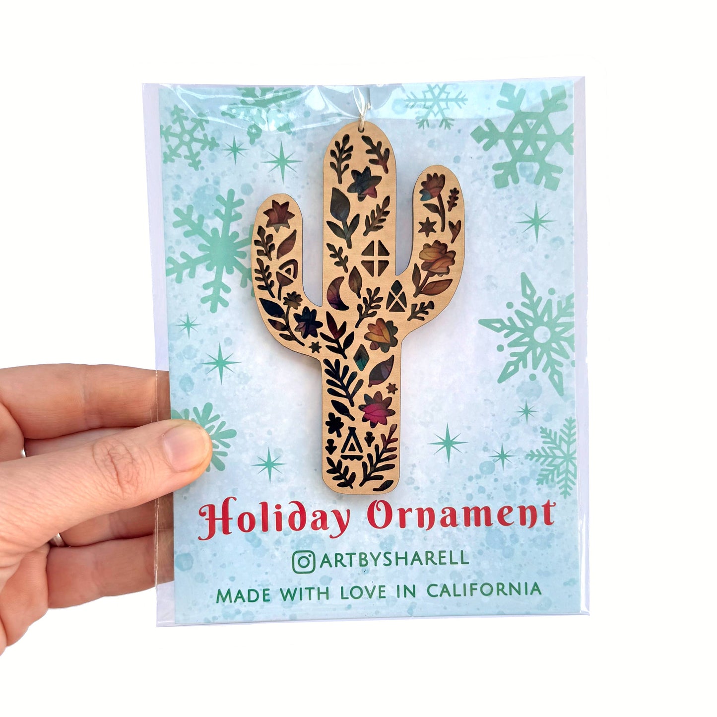 Floral Saguaro Cactus Ornament