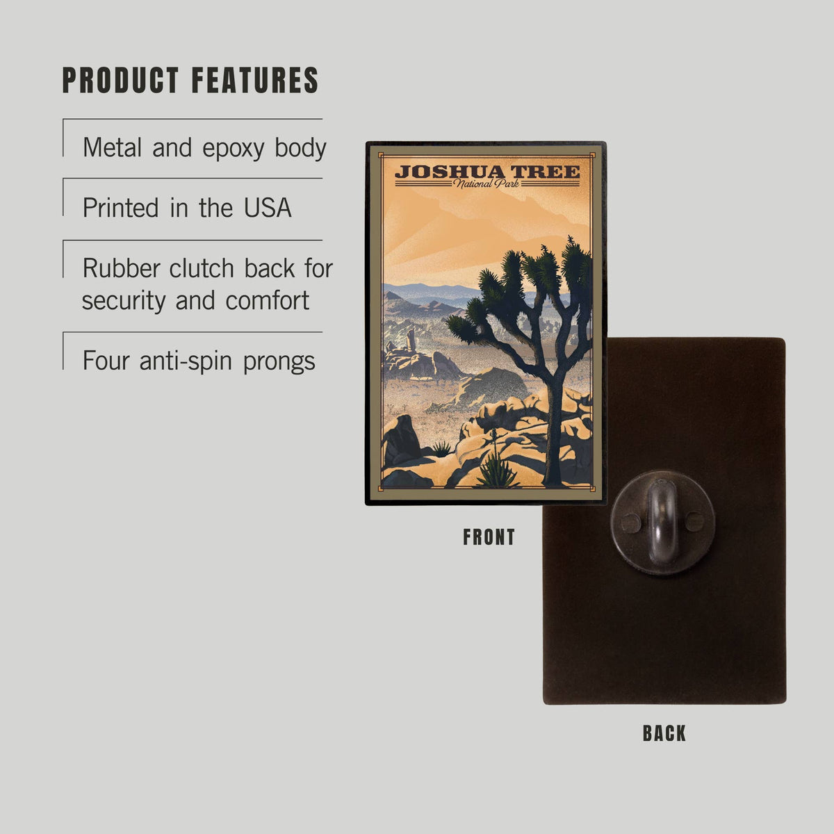 Joshua Tree National Park Lithograph Lapel Pin