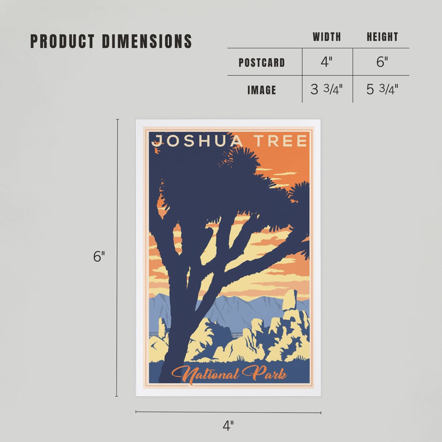 Joshua Tree National Park Lithograph 2 Postcard