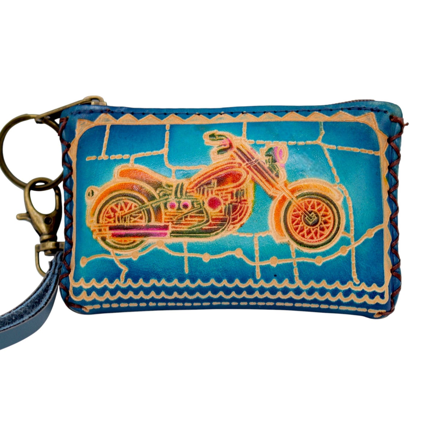 Handmade Leather Route 66 Coin Purse