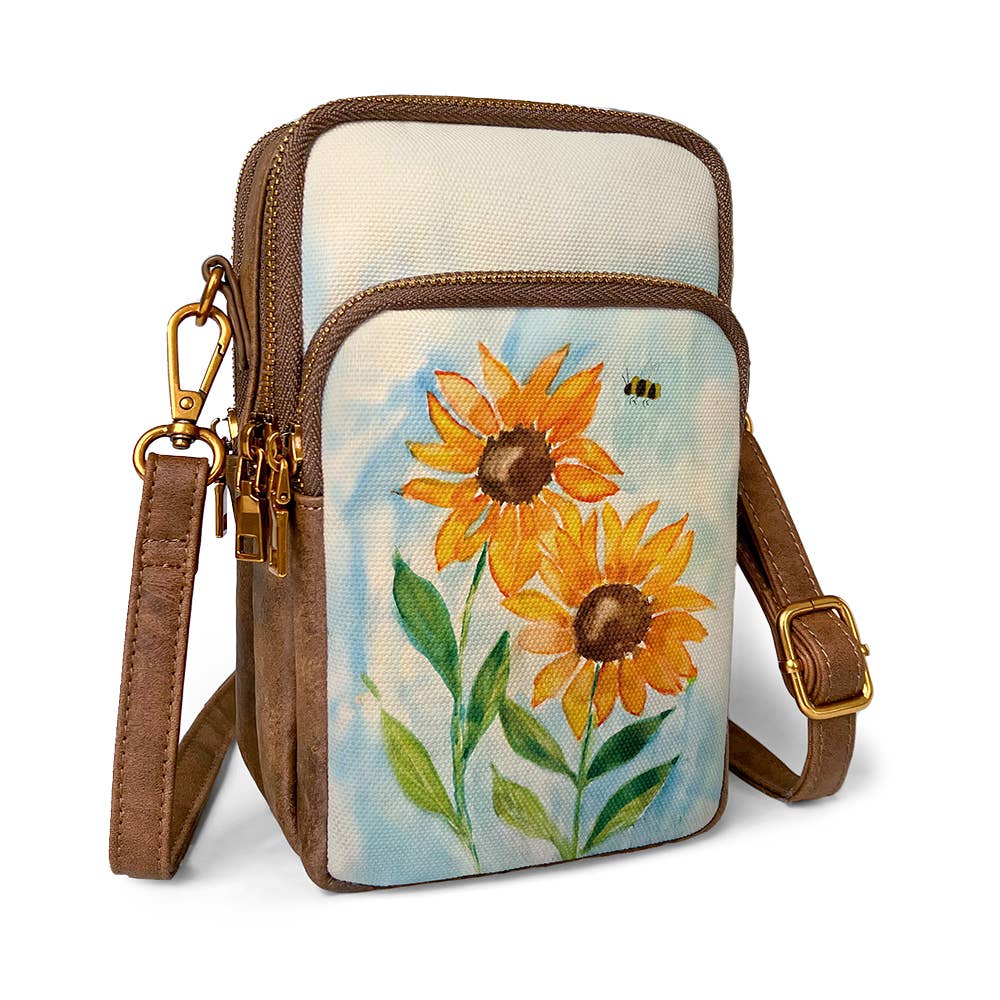 Sunflower Canvas Cellphone Sling Bag