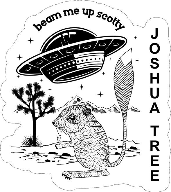 Beam Me Up Scotty B&W Vinyl Decal